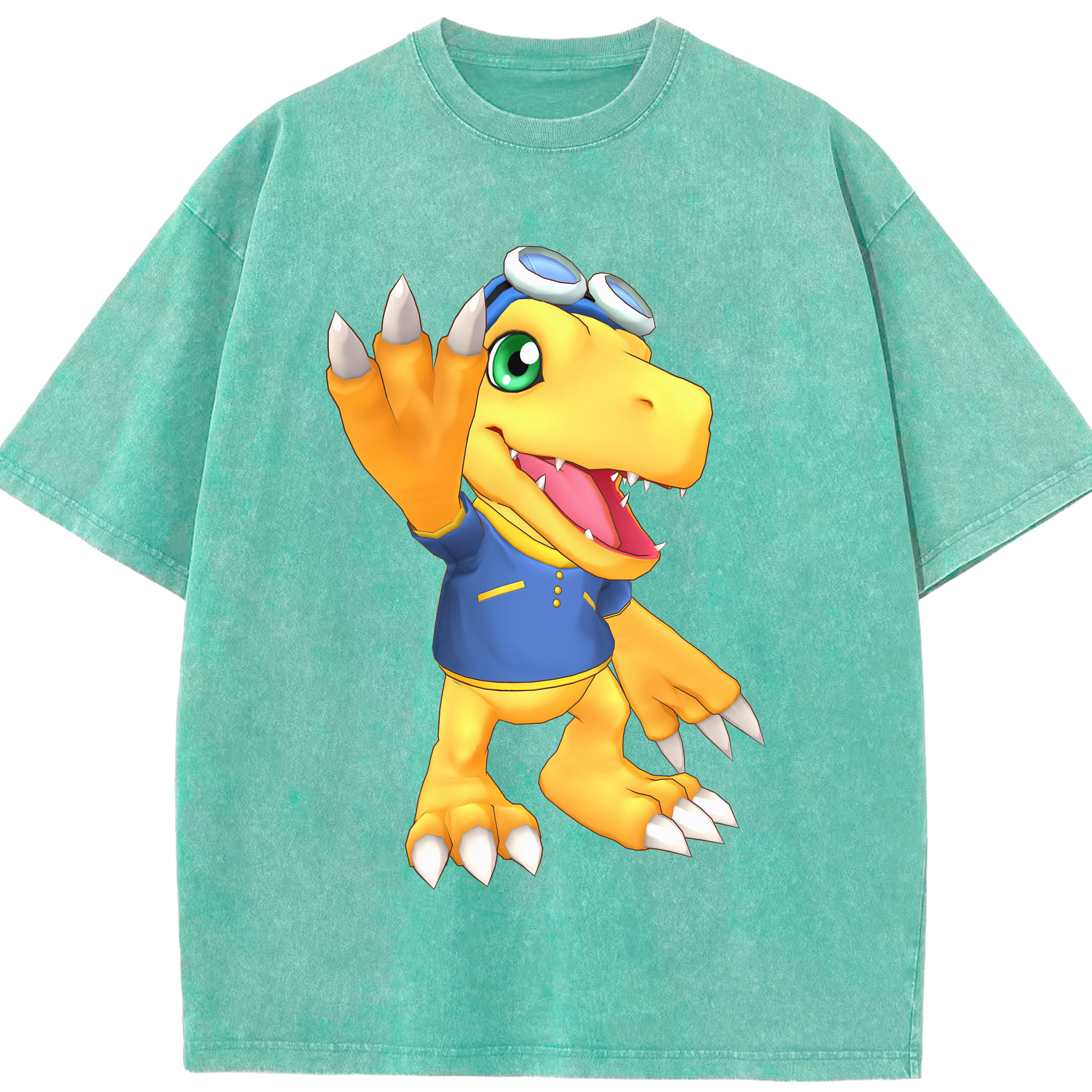 （画像用） Digimon デジタルモンスター/デジモン 綿100% ヴィンテージ風 半袖Tシャツ（フロントプリント）